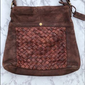 Mo and Co Hobo Style Brown Leather Shoulder Bag